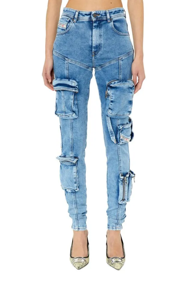 Women Super Skinny Jeans 1984 SlandyHigh 09f67 Light Blue Diesel Super Skinny Women Super Skinny Jeans 1984 SlandyHigh 09f67 Light Blue Diesel Super Skinny