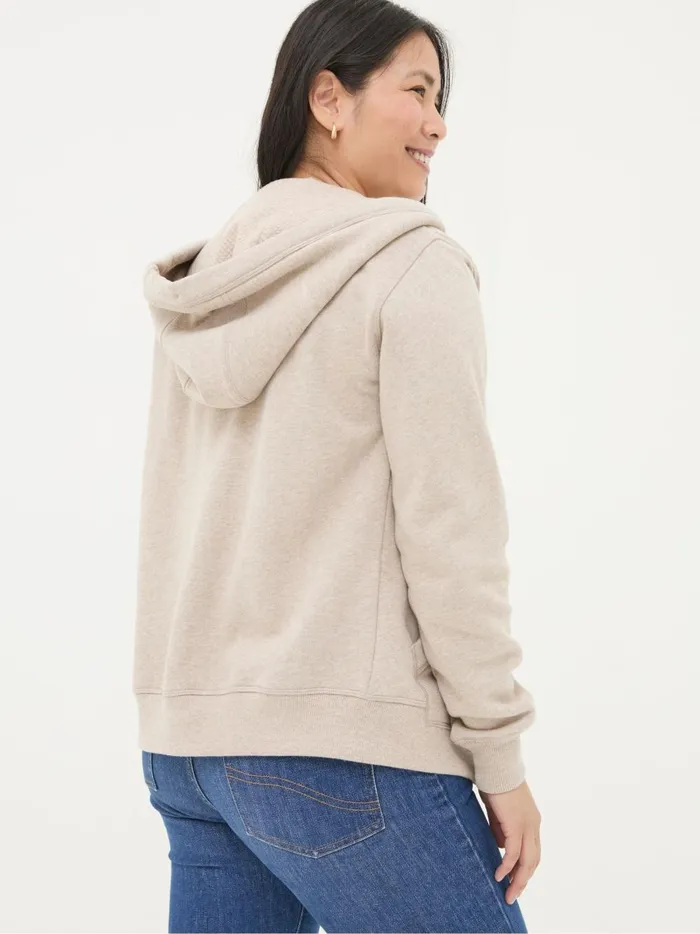 Women Sweatshirts and Hoodies Fat Face Amy Oatmeal Zip Through Hoodie