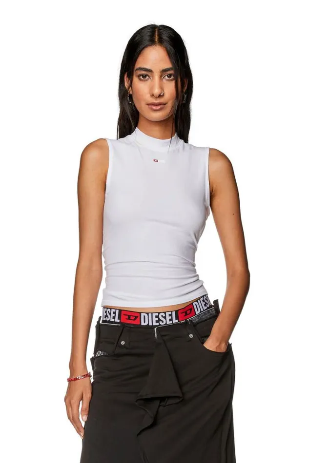 Women TMokkySlMicrodiv White Diesel Tshirts And Tops Women TMokkySlMicrodiv White Diesel Tshirts And Tops