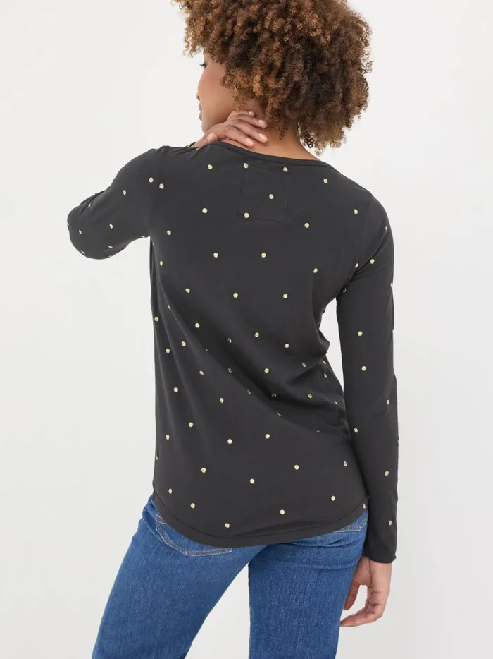 Women Tops and TShirts Fat Face Black Bree Spot Top