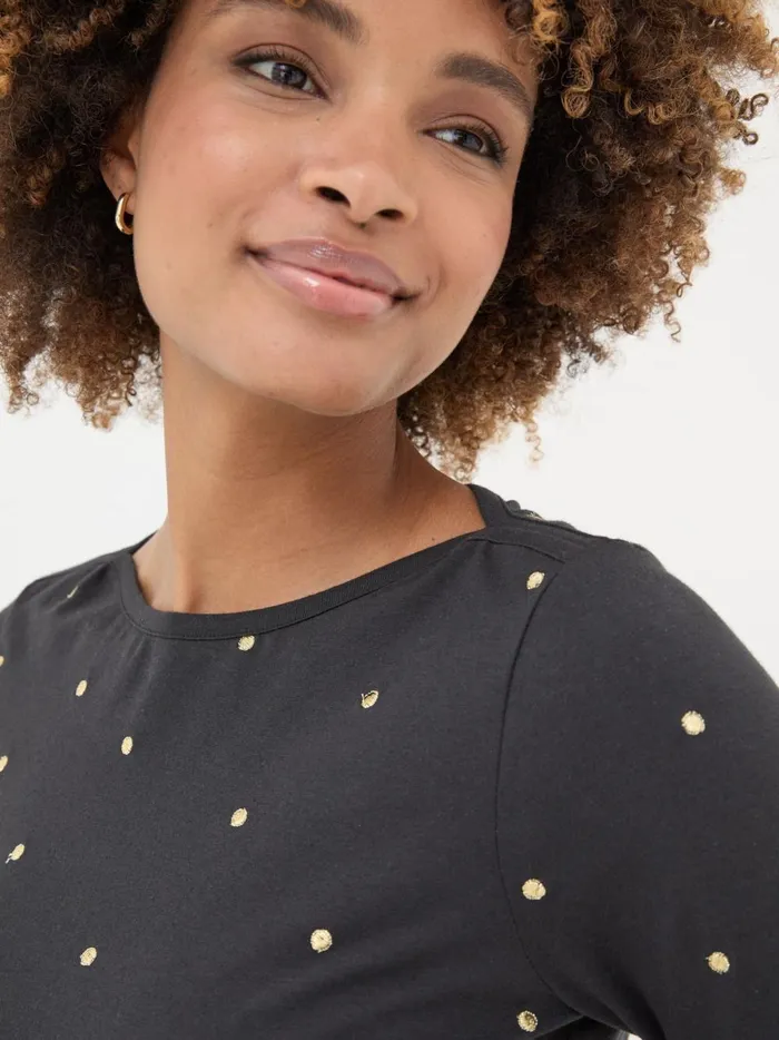 Women Tops and TShirts Fat Face Black Bree Spot Top