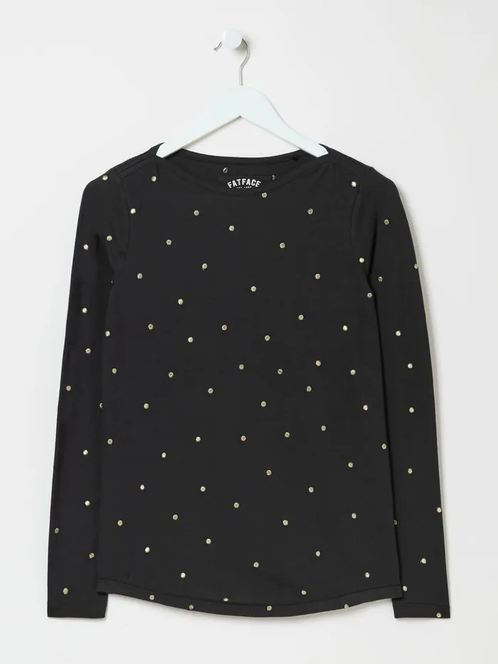 Women Tops and TShirts Fat Face Black Bree Spot Top