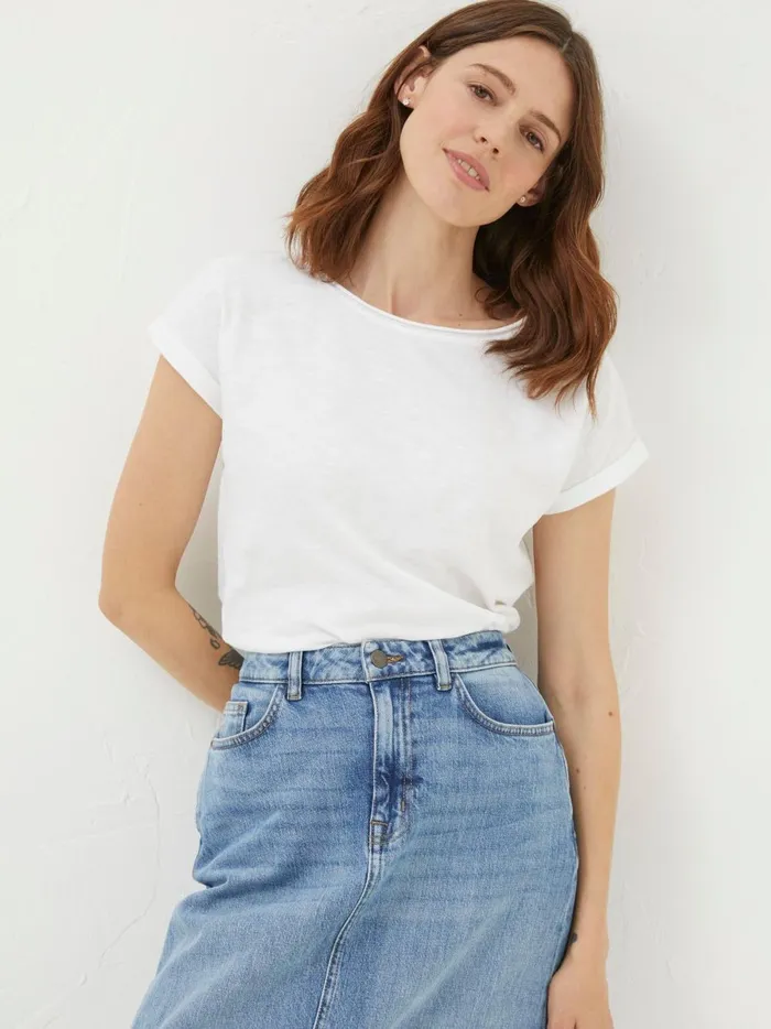 Women Tops and TShirts Fat Face Ivy Organic Cotton White TShirt