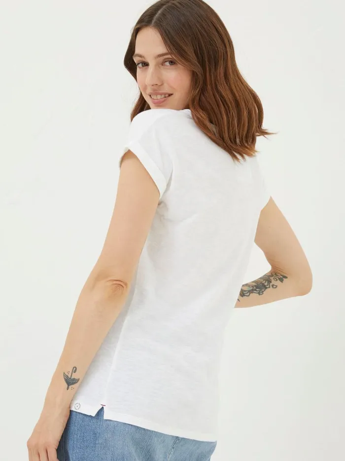 Women Tops and TShirts Fat Face Ivy Organic Cotton White TShirt