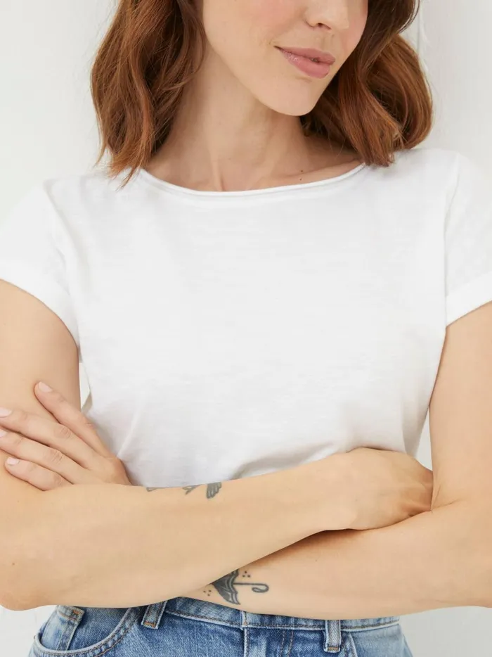 Women Tops and TShirts Fat Face Ivy Organic Cotton White TShirt