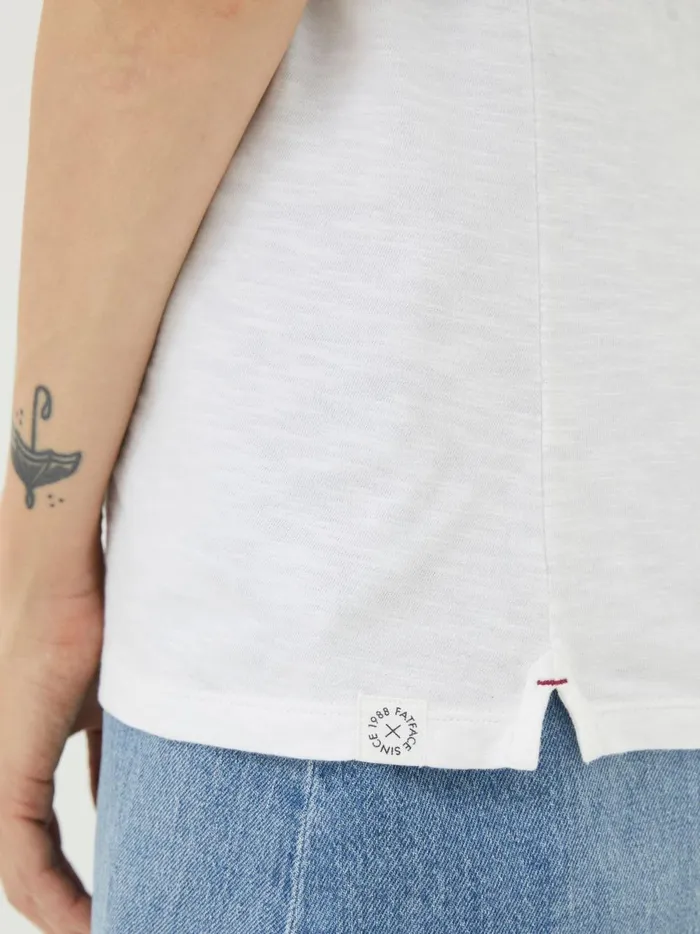 Women Tops and TShirts Fat Face Ivy Organic Cotton White TShirt