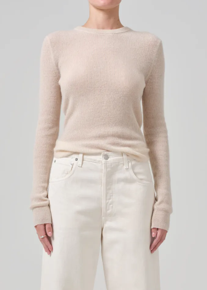 Women Tops Citizens Of Humanity Alessia Crewneck Sweater In Cream