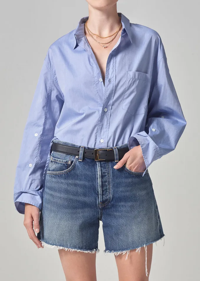 Women Tops Citizens Of Humanity Kayla Shirt In Blue End On End