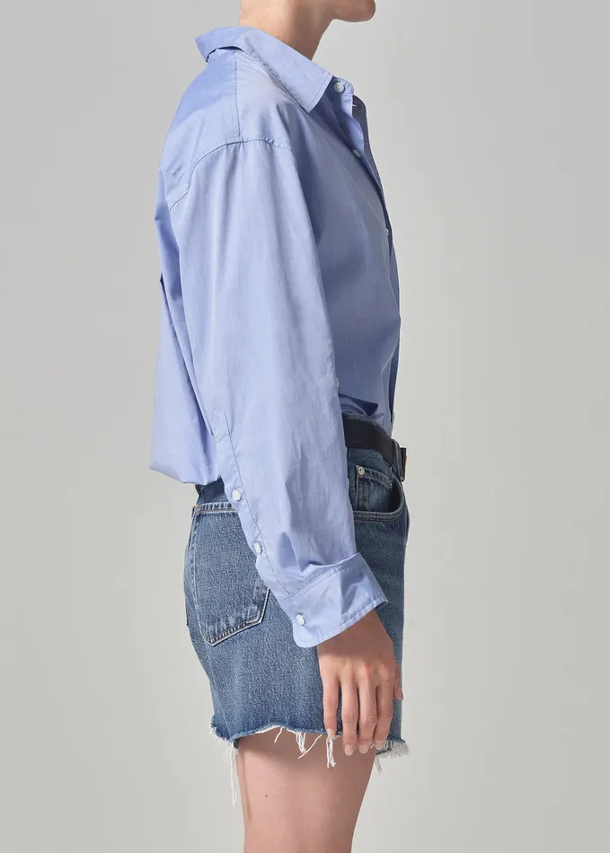 Women Tops Citizens Of Humanity Kayla Shirt In Blue End On End