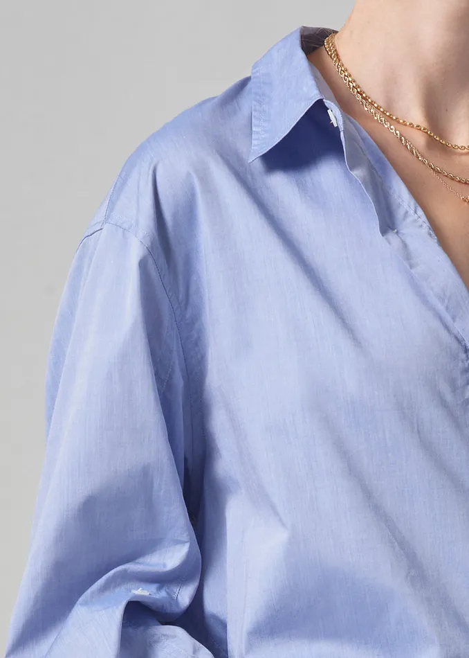 Women Tops Citizens Of Humanity Kayla Shirt In Blue End On End