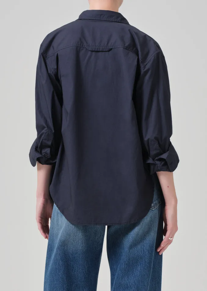 Women Tops Citizens Of Humanity Kayla Shrunken Shirt In Navy