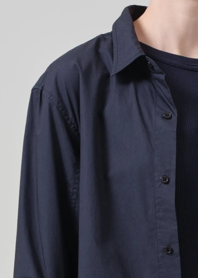 Women Tops Citizens Of Humanity Kayla Shrunken Shirt In Navy