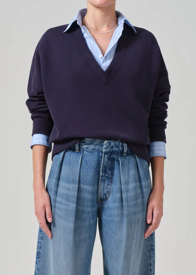 Women Tops Citizens Of Humanity Ronan V Neck In Navy