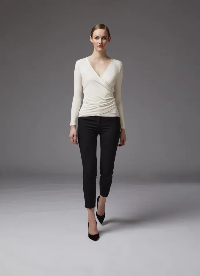 Women Tops LKBennett Eames Ivory Jersey Wrap Top Ivory Women Tops LKBennett Eames Ivory Jersey Wrap Top Ivory