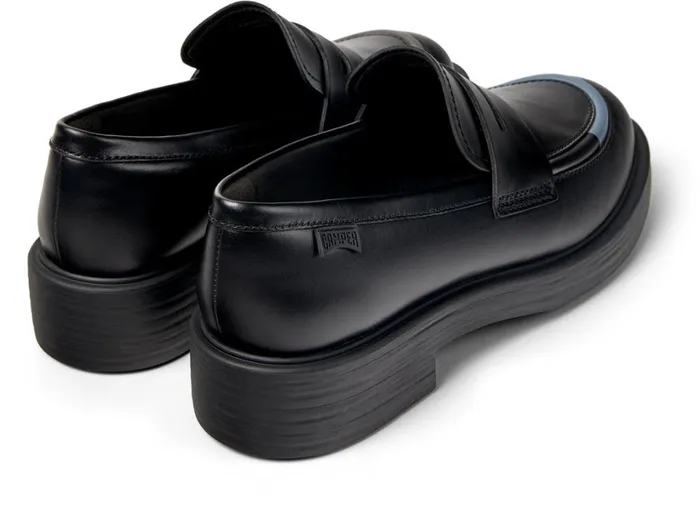 Women Twins Black Leather Loafers Camper Formal Shoes Women Twins Black Leather Loafers Camper Formal Shoes