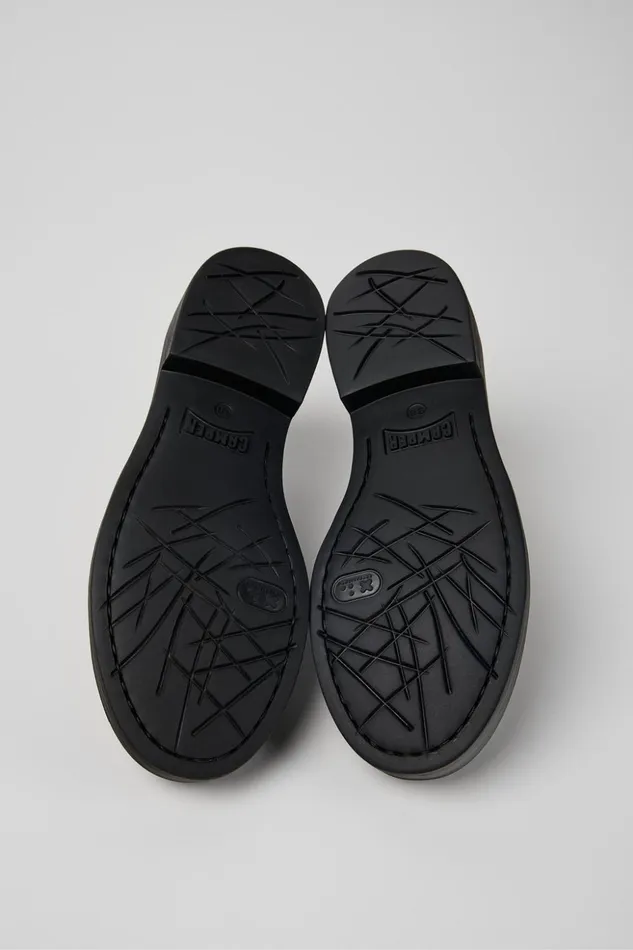Women Twins Black Leather Loafers Camper Formal Shoes Women Twins Black Leather Loafers Camper Formal Shoes