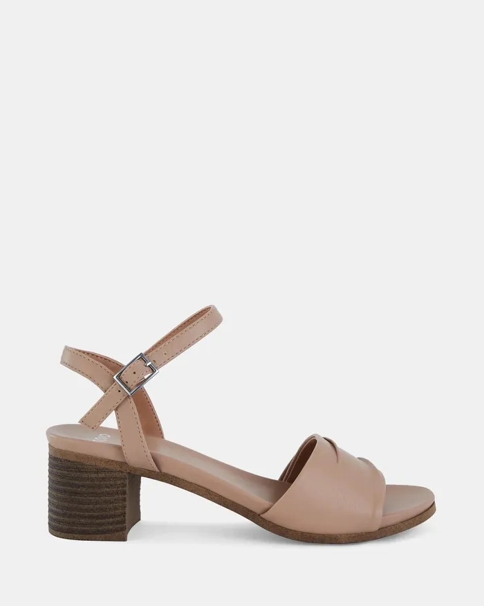 Women URANG NUDE Heeled Sandals Party NOVO Shoes