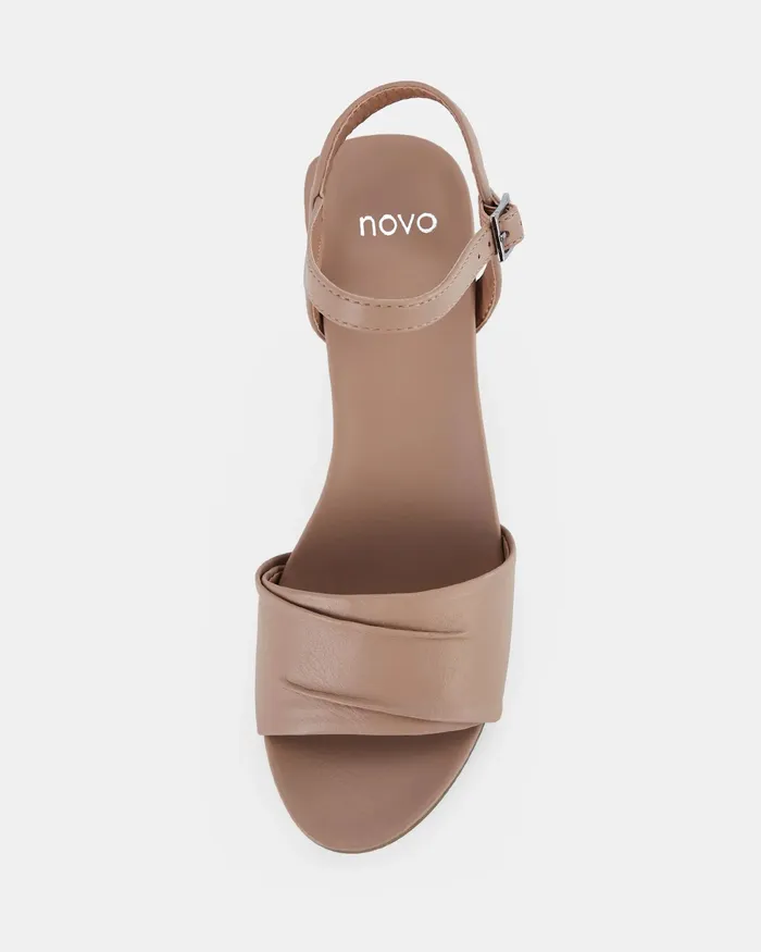 Women URANG NUDE Heeled Sandals Party NOVO Shoes