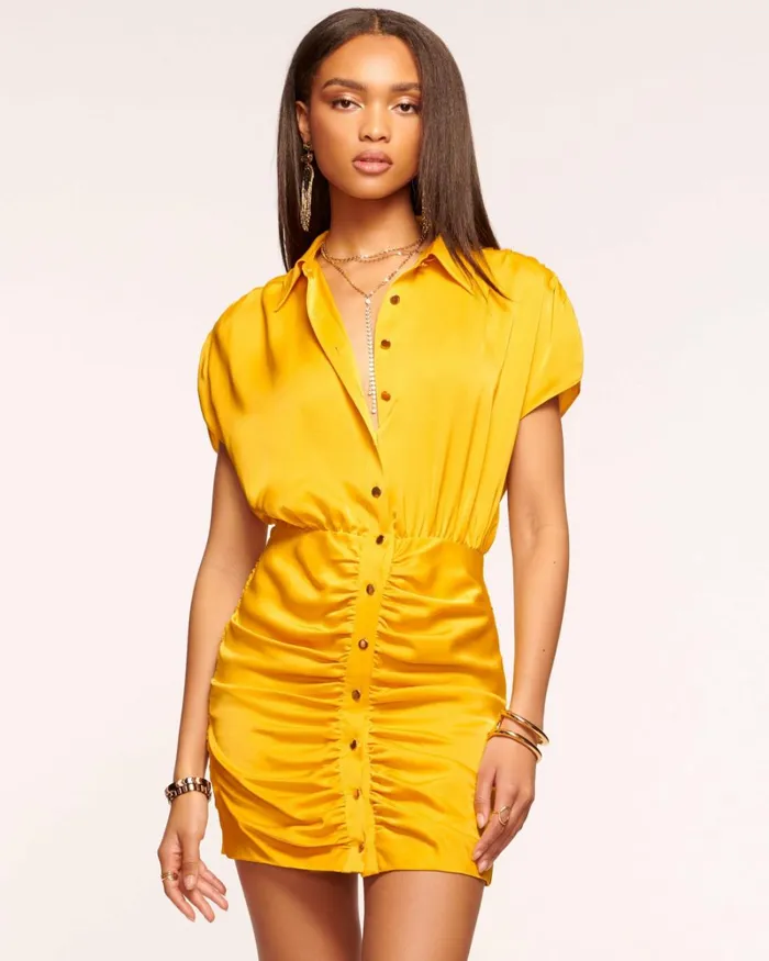 Women Violet Ruched Mini Dress Marigold Ramy Brook Dresses Women Violet Ruched Mini Dress Marigold Ramy Brook Dresses