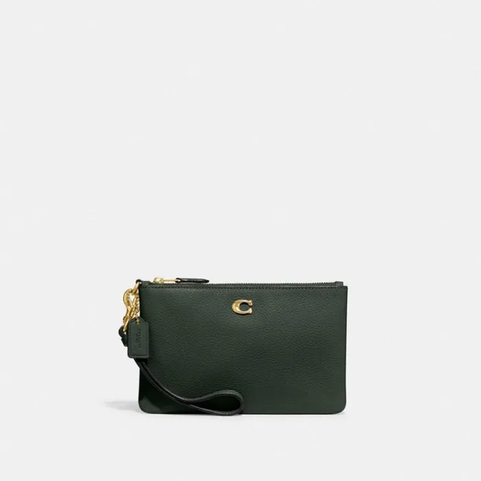 Women Wristlets Coach Small Wristlet Brassamazon Green