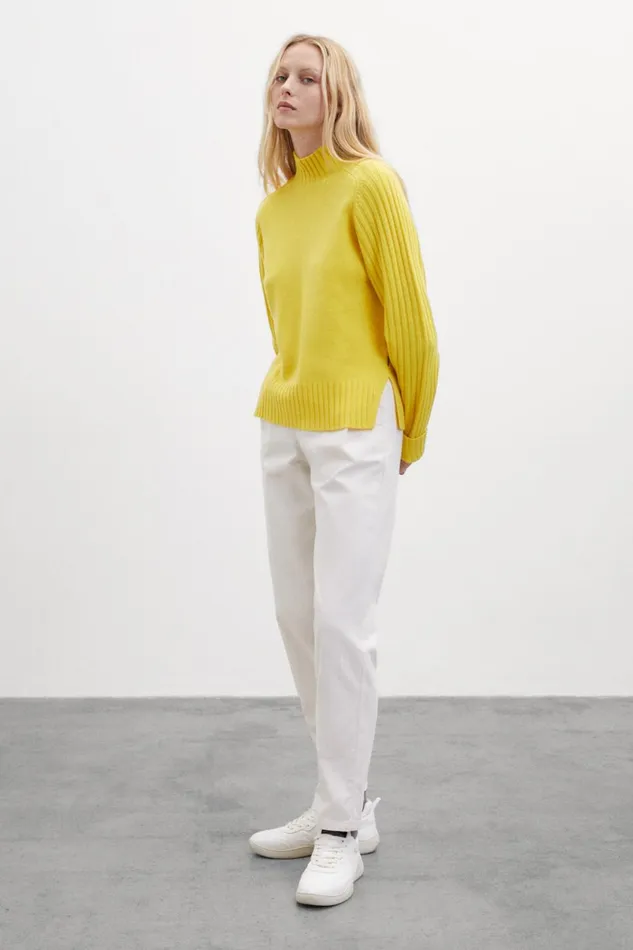 Women Yellow Eucalipto Knitted Jumper Ecoalf Knitwear