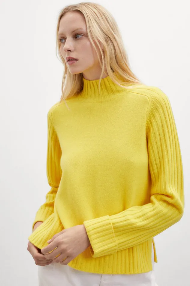 Women Yellow Eucalipto Knitted Jumper Ecoalf Knitwear
