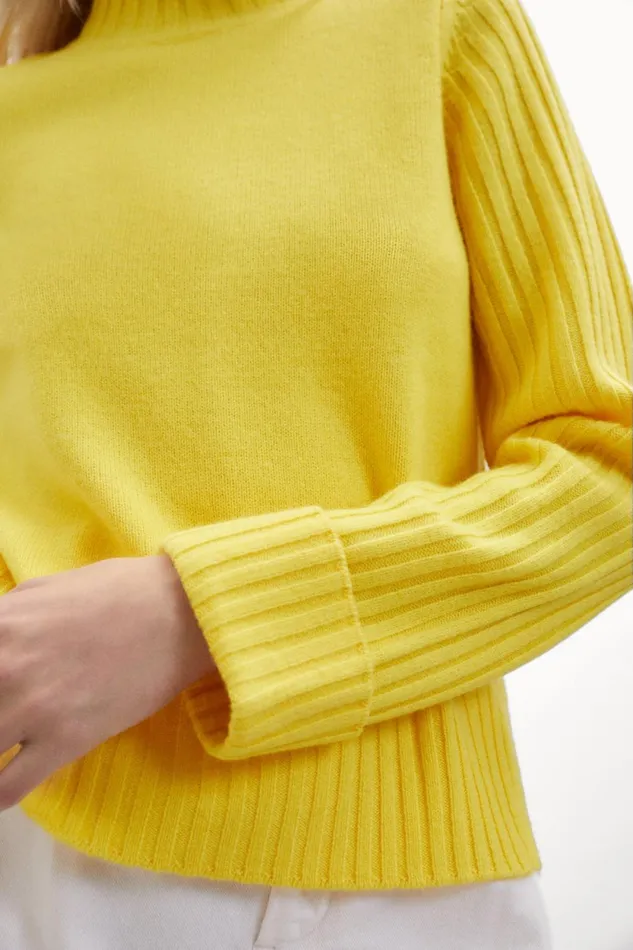 Women Yellow Eucalipto Knitted Jumper Ecoalf Knitwear