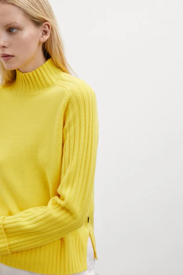Women Yellow Eucalipto Knitted Jumper Ecoalf Knitwear
