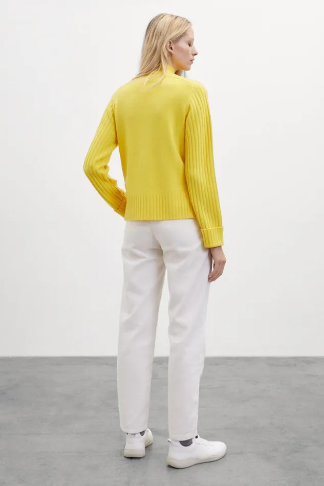 Women Yellow Eucalipto Knitted Jumper Ecoalf Knitwear