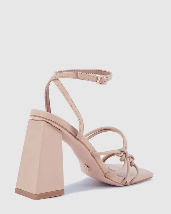 Women ZAIDY Nude Block Heels Party NOVO Shoes