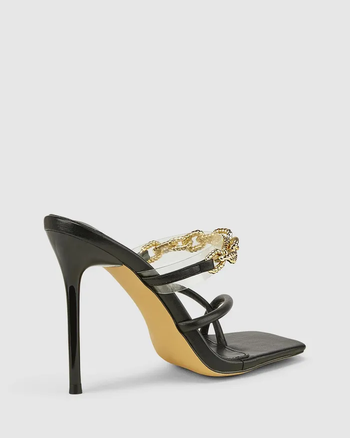Women ZEND BLACK High Heels Party NOVO Shoes