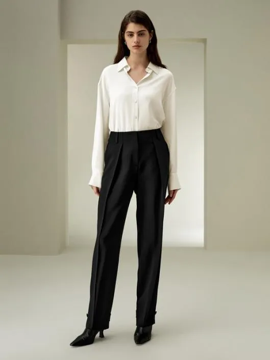 Wool Silk Blend Barrel Pants Women Lilysilk Knitwear