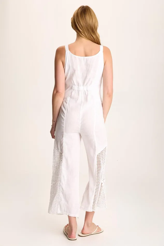 XCVI Anamita LinenCrochet Jumpsuit Women Jumpsuits