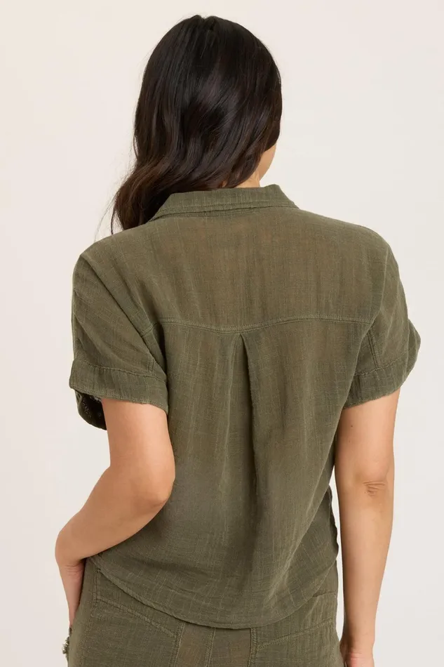 XCVI Gauze Teagan Tie Top Women ShirtsBlouses
