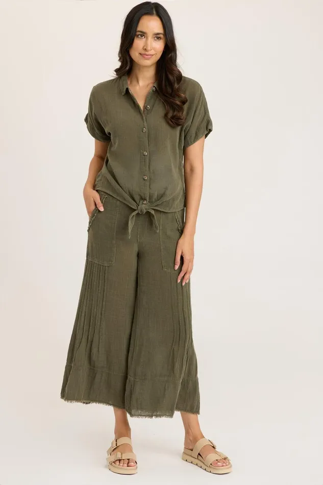 XCVI Gauze Teagan Tie Top Women ShirtsBlouses