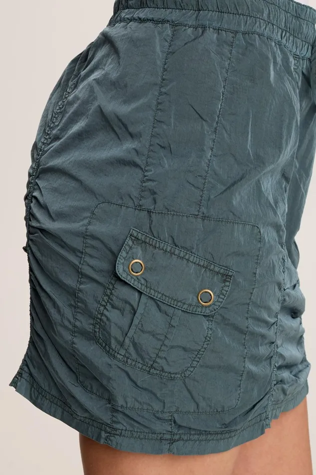 XCVI Marley Ruched Sporty Cargo Mini Skirt Women Skirts