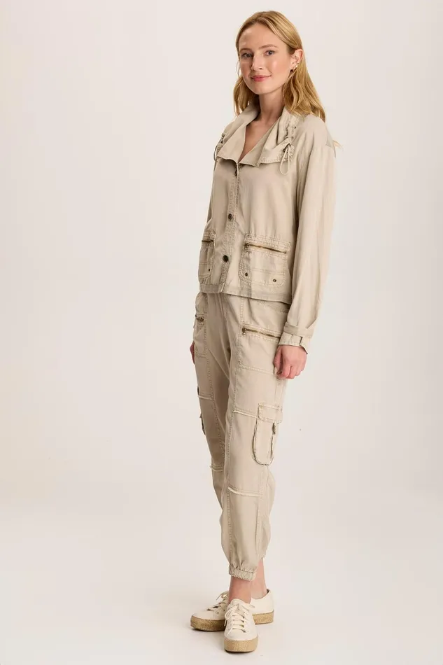 XCVI Oziel Twill Relaxed Utility Jacket Women Jackets
