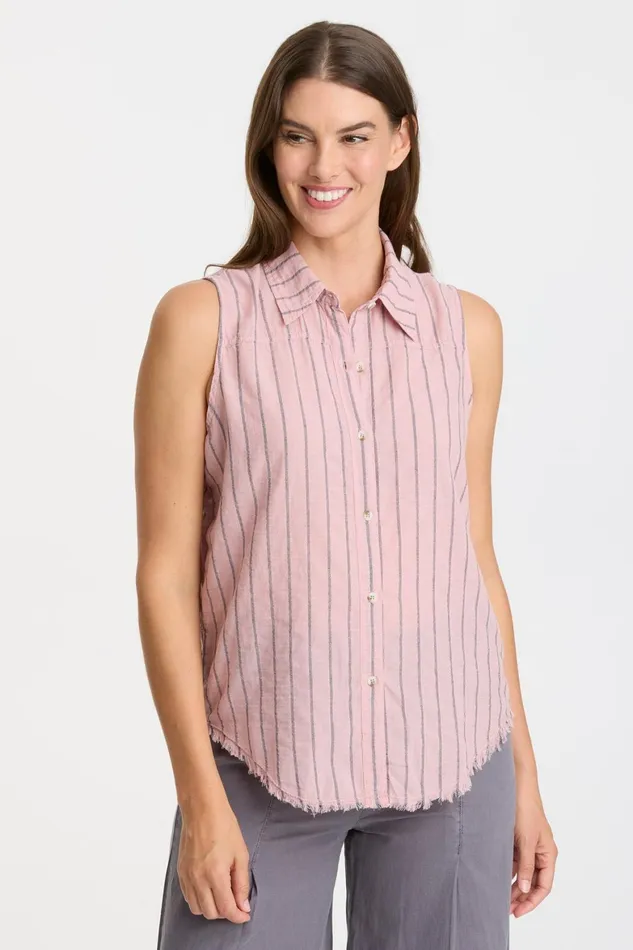 XCVI Striped Otto Top Women Tanks