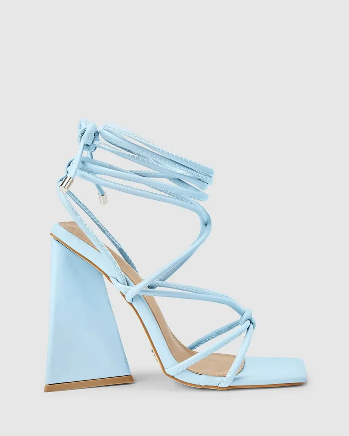 ZONAL SOFT BLUE High Heels Women Block Heels NOVO Shoes
