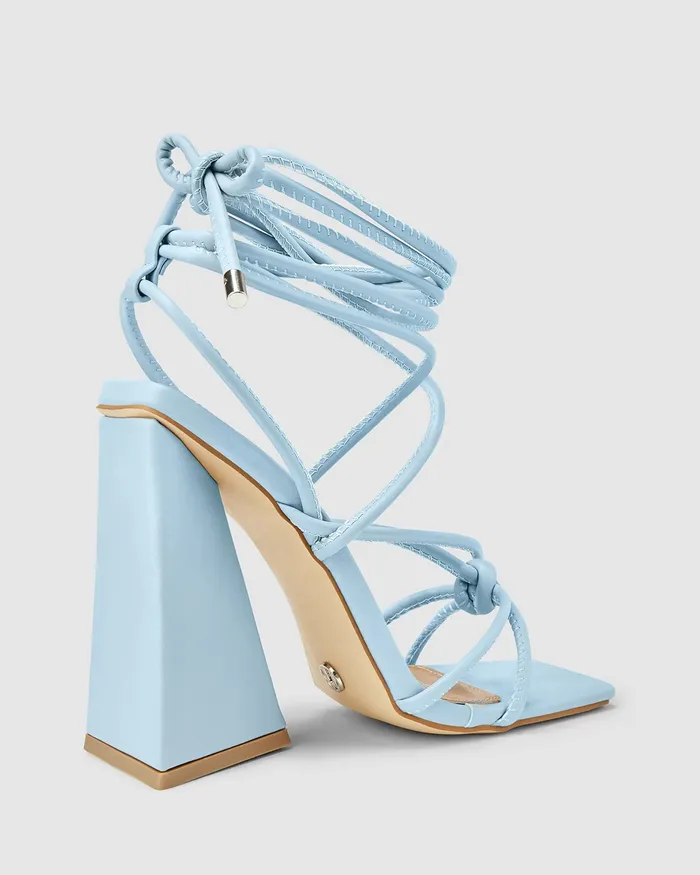 ZONAL SOFT BLUE High Heels Women Block Heels NOVO Shoes