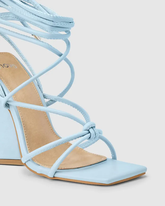 ZONAL SOFT BLUE High Heels Women Block Heels NOVO Shoes