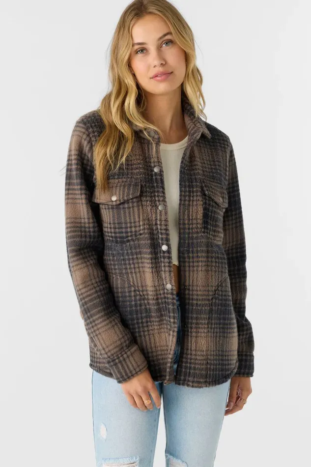 ZUMA HIGH PILE OVERSHIRT JACKET Chocolate Chip Women O039NEILL Clothing