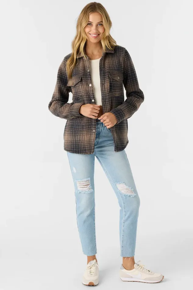 ZUMA HIGH PILE OVERSHIRT JACKET Chocolate Chip Women O039NEILL Clothing