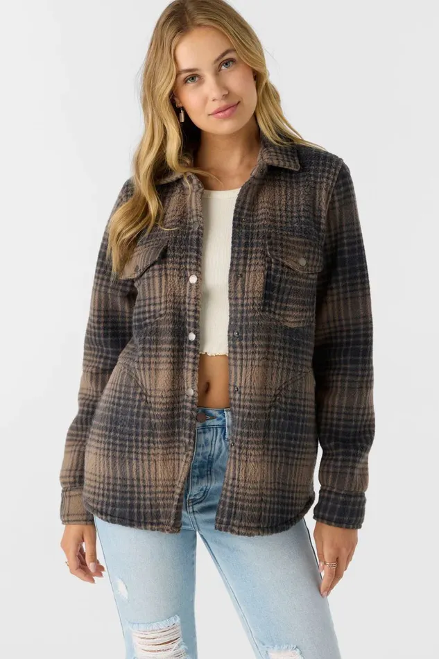 ZUMA HIGH PILE OVERSHIRT JACKET Chocolate Chip Women O039NEILL Clothing