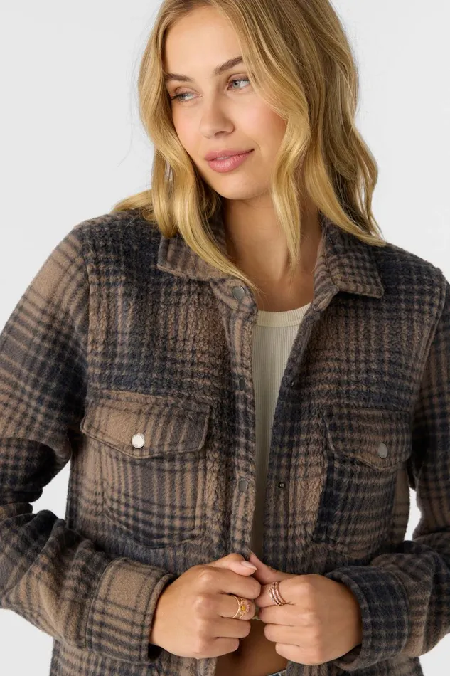 ZUMA HIGH PILE OVERSHIRT JACKET Chocolate Chip Women O039NEILL Clothing
