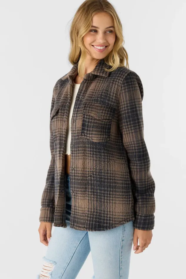 ZUMA HIGH PILE OVERSHIRT JACKET Chocolate Chip Women O039NEILL Clothing