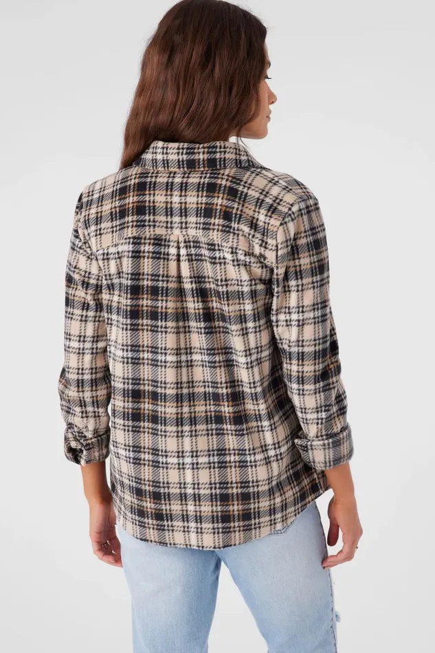 ZUMA SUPERLEECE FLANNEL SHIRT Brown Sugar Women O039NEILL Clothing