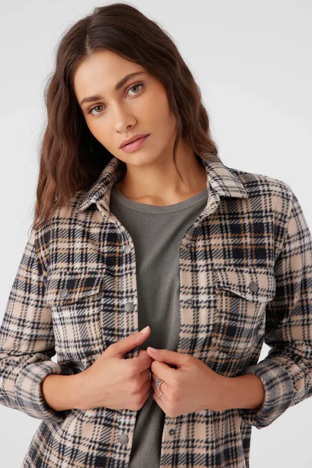 ZUMA SUPERLEECE FLANNEL SHIRT Brown Sugar Women O039NEILL Clothing