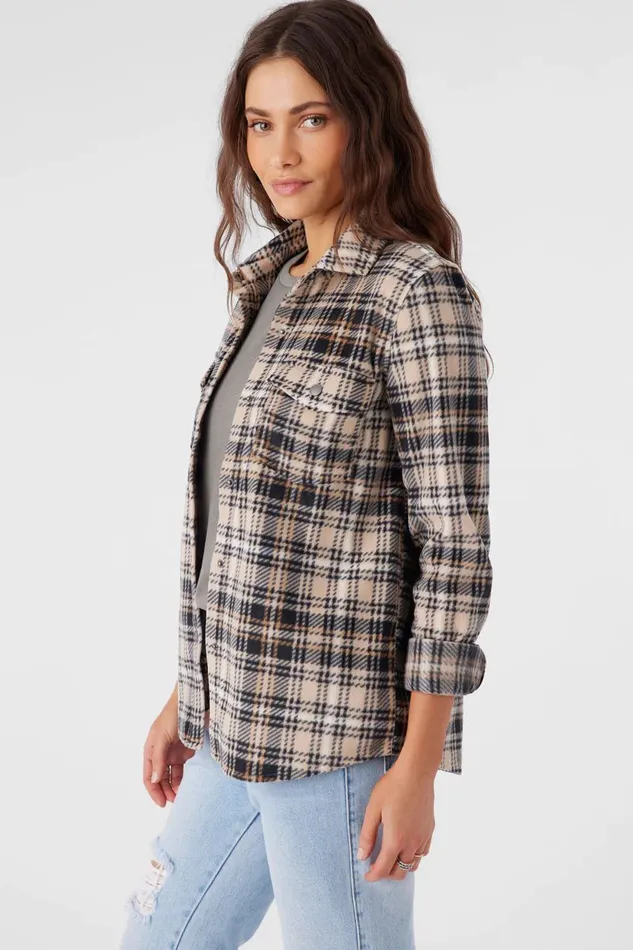 ZUMA SUPERLEECE FLANNEL SHIRT Brown Sugar Women O039NEILL Clothing